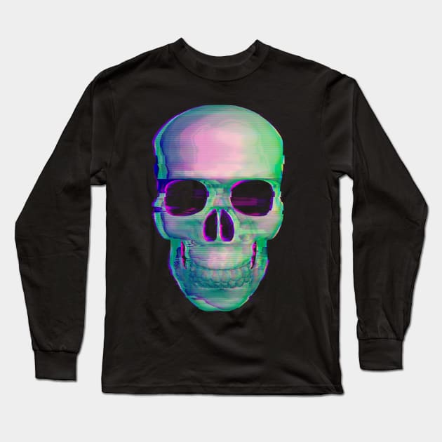Digital Skull Long Sleeve T-Shirt by Drop23